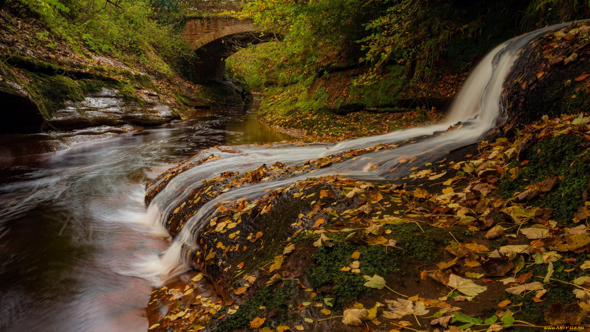 waterfall at the river gelt, cumbria, england, , , waterfall, at, the, river, gelt